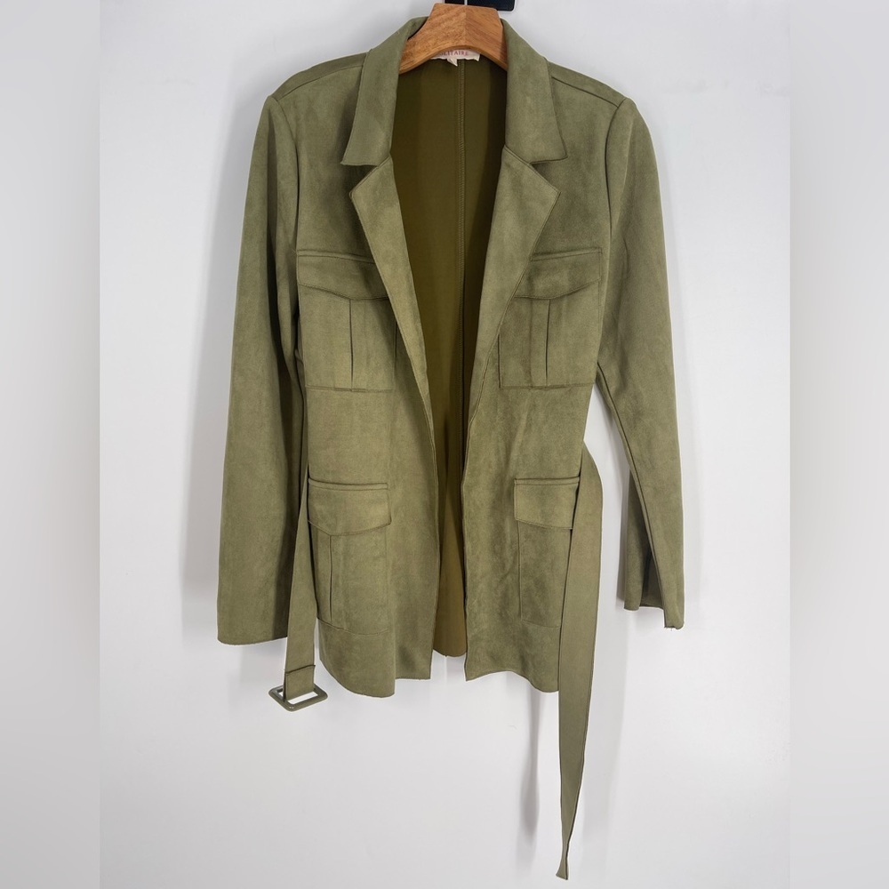 Olive Solitaire Belted Jacket (B41#2) - Picture 5 of 11